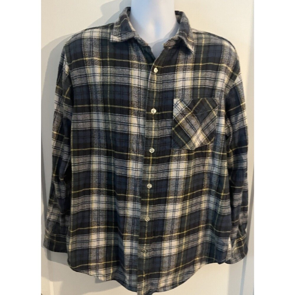 Vintage Nautica Jeans Co Flannel Shirt Plaid Heavyweight Cotton Y2K Men’s Sz L